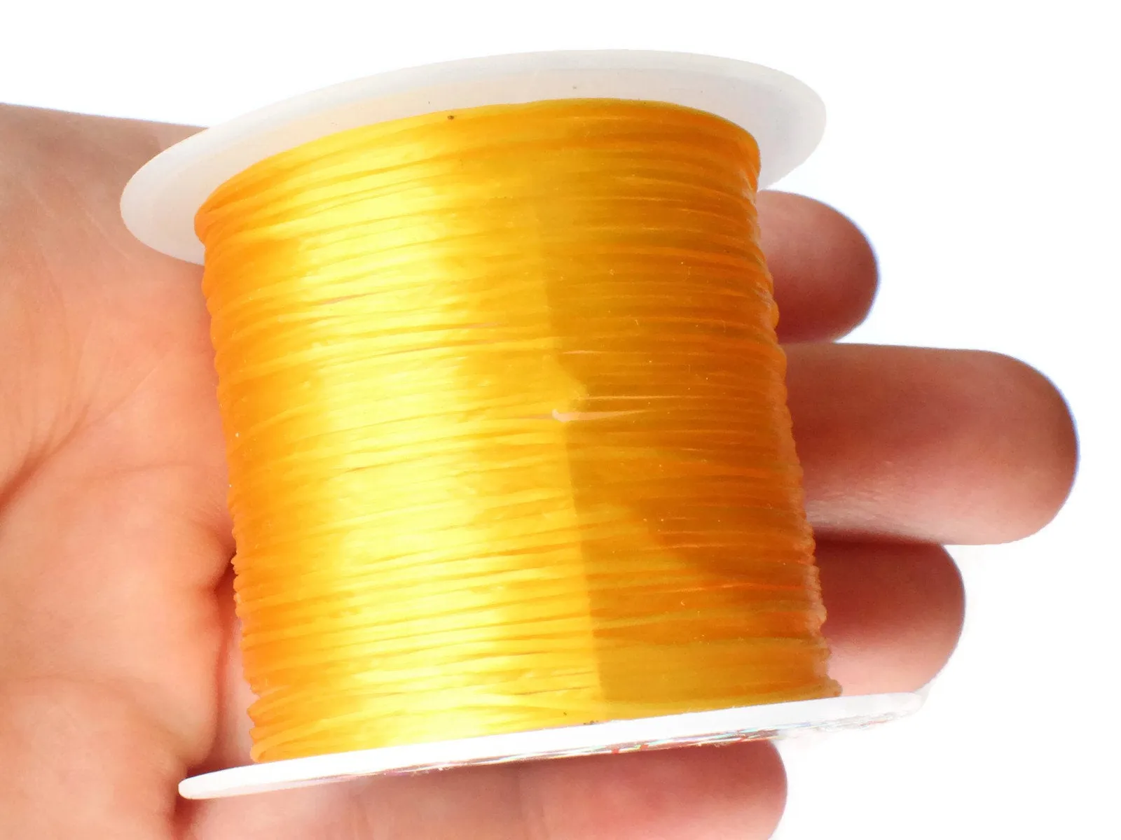 3 Rolls Thread Golden Yellow Elastic Cord 0.8mm Elastic Thread 10 Meters per roll