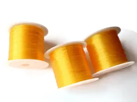 3 Rolls Thread Golden Yellow Elastic Cord 0.8mm Elastic Thread 10 Meters per roll