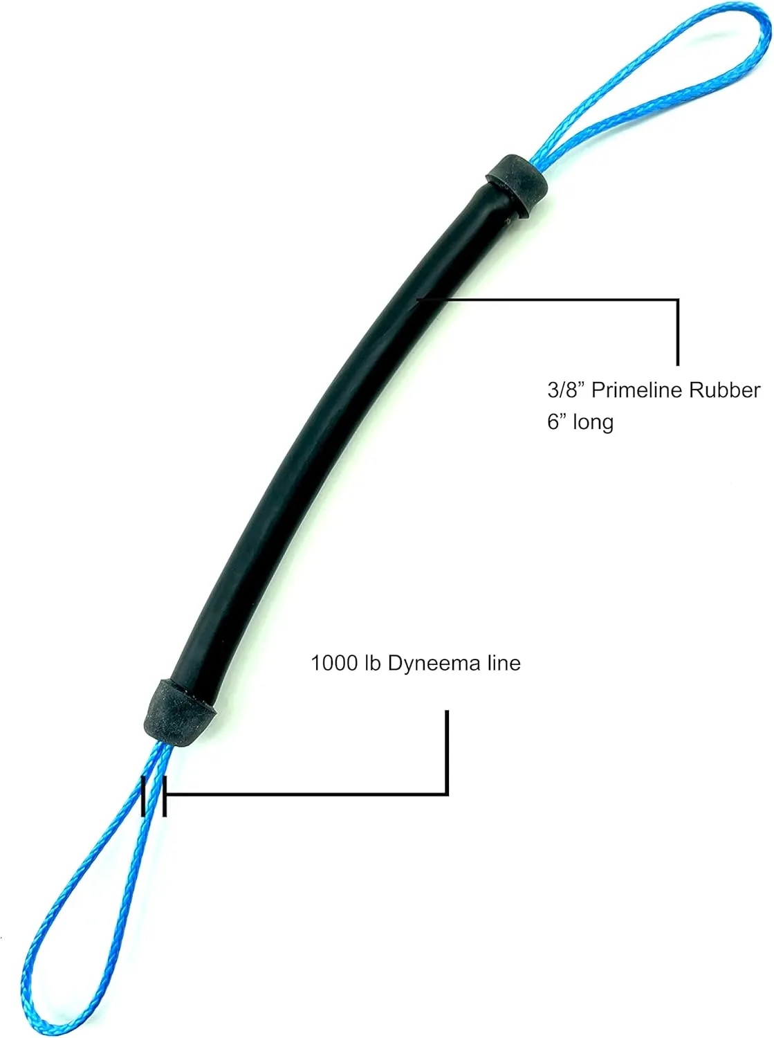 3/8" Bungee/Shock Cord for Speargun Muzzle Shooting Line - Two Loops of 1000 lb Dyneema Line