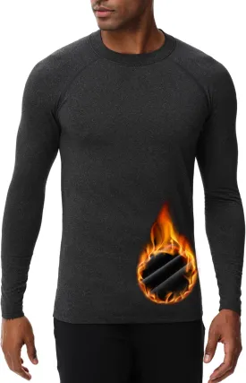 ADOREISM Men's Long Sleeve Thermal Underwear Tops Moisture Wicking Base Layer Thermal Slim Fit Athletic Shirts for Men