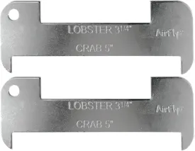 AirFly Aluminum Lobster and Blue Crab Gauge for California, Maine, MA, NH, RI, CT, MP, AL, FL, GA, MD, VA, NC, SC, LA, TX, Canada, 5", 3 1/4". Designed in San Francisco, USA