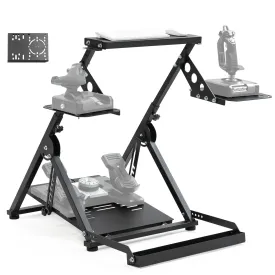 Anman Foldable Flight Simulation Cockpit 3.0 with Fixed Slot Fit for Logitech/Thrustmaster/Hotas Warthog/Fanatec,Electronics Adjustable Fight Sim Mount Pedals, Steering Wheel Not Included