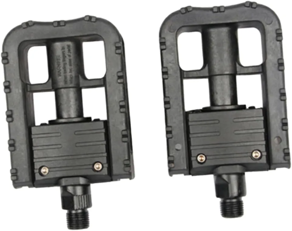 BESPORTBLE Foldable Bike Pedals 2 Pcs Universal 9/16'' Mountain Pedals with Reflective Strips - Quick Rotation Pedals for Ebike, Commute, Mountain Bikes
