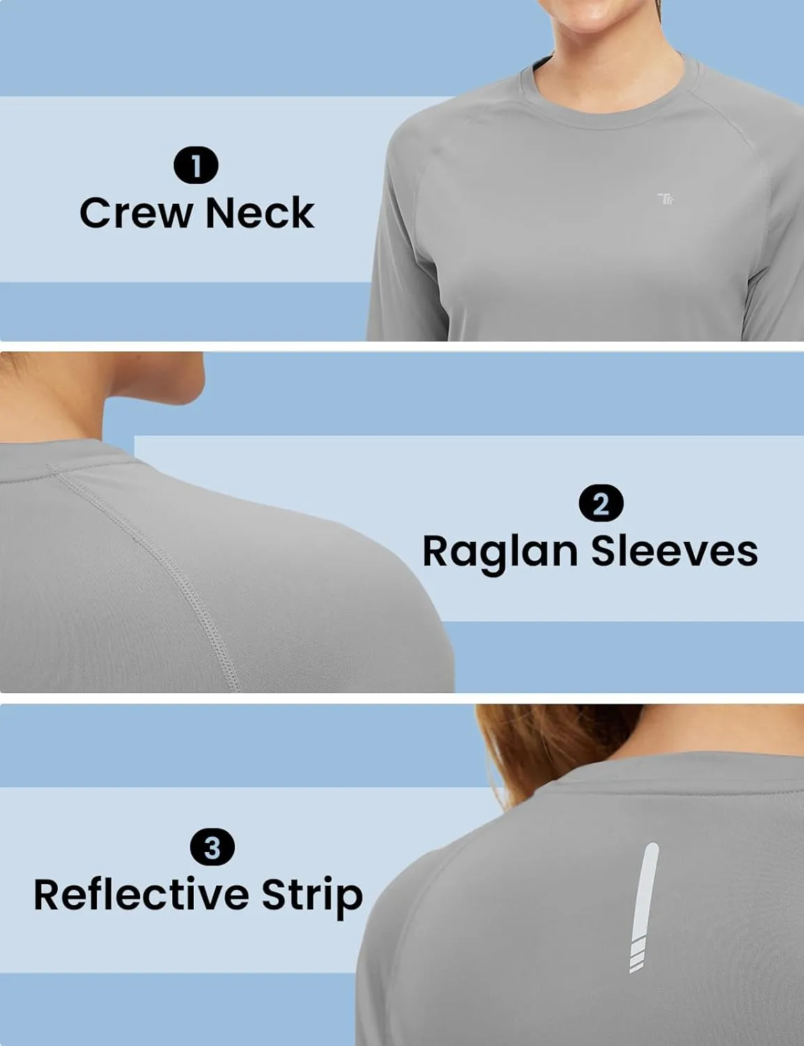 BGOWATU Women's Long Sleeve UPF 50  Sun Shirts Lightweight Workout Active Tops Quick Dry Swim Athletic Workout Rash Guard