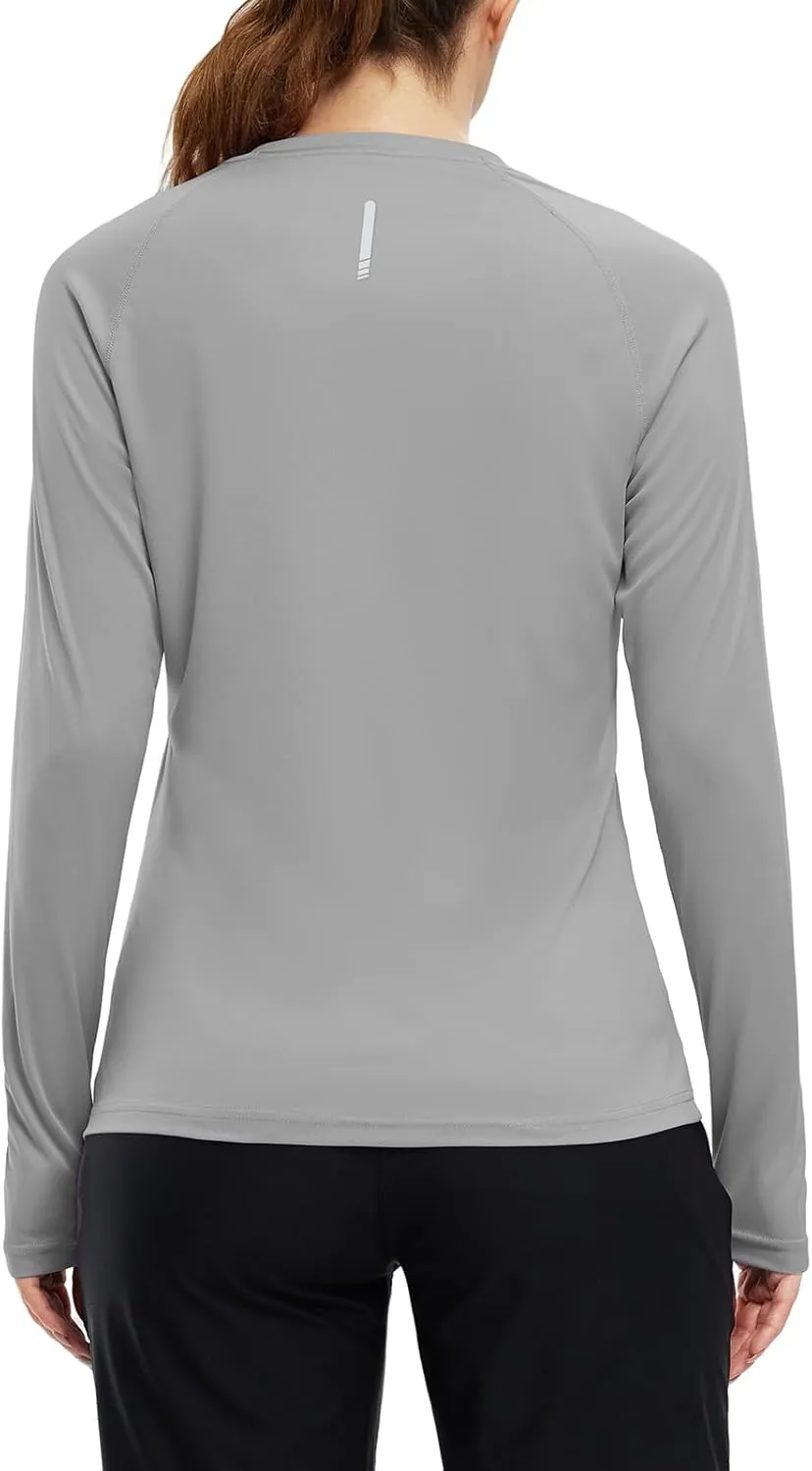 BGOWATU Women's Long Sleeve UPF 50  Sun Shirts Lightweight Workout Active Tops Quick Dry Swim Athletic Workout Rash Guard