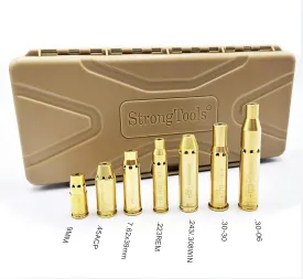 BoreSighter for 22LR/223/9MM/7.62X39MM/30-30/30-06/.25/270/243/308/7MM/ 45ACP Colt Caliber Rifle Scope Handgun Brass Red Dot Boresight Kit for Hunting with AG3 Batteries (Special, Bullet Type)