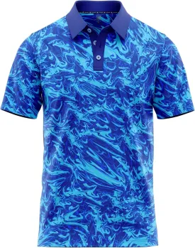 Classic Resort Wear Golf Polo ??Tropical Hawaiian Men Performance Short Sleeve Shirt Moisture Dry Fit Casual S Thru 5XL Funny