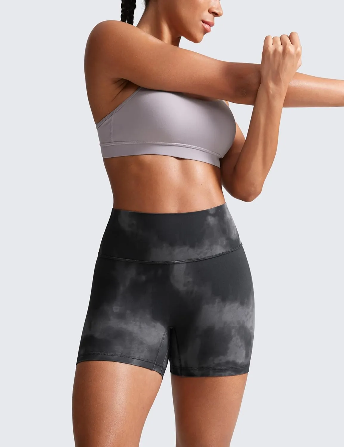 CRZ YOGA Secretsculpt Womens Butterlift High Waist Scrunch Butt Biker Shorts 4 Inches - No Front Seam Workout Gym Booty