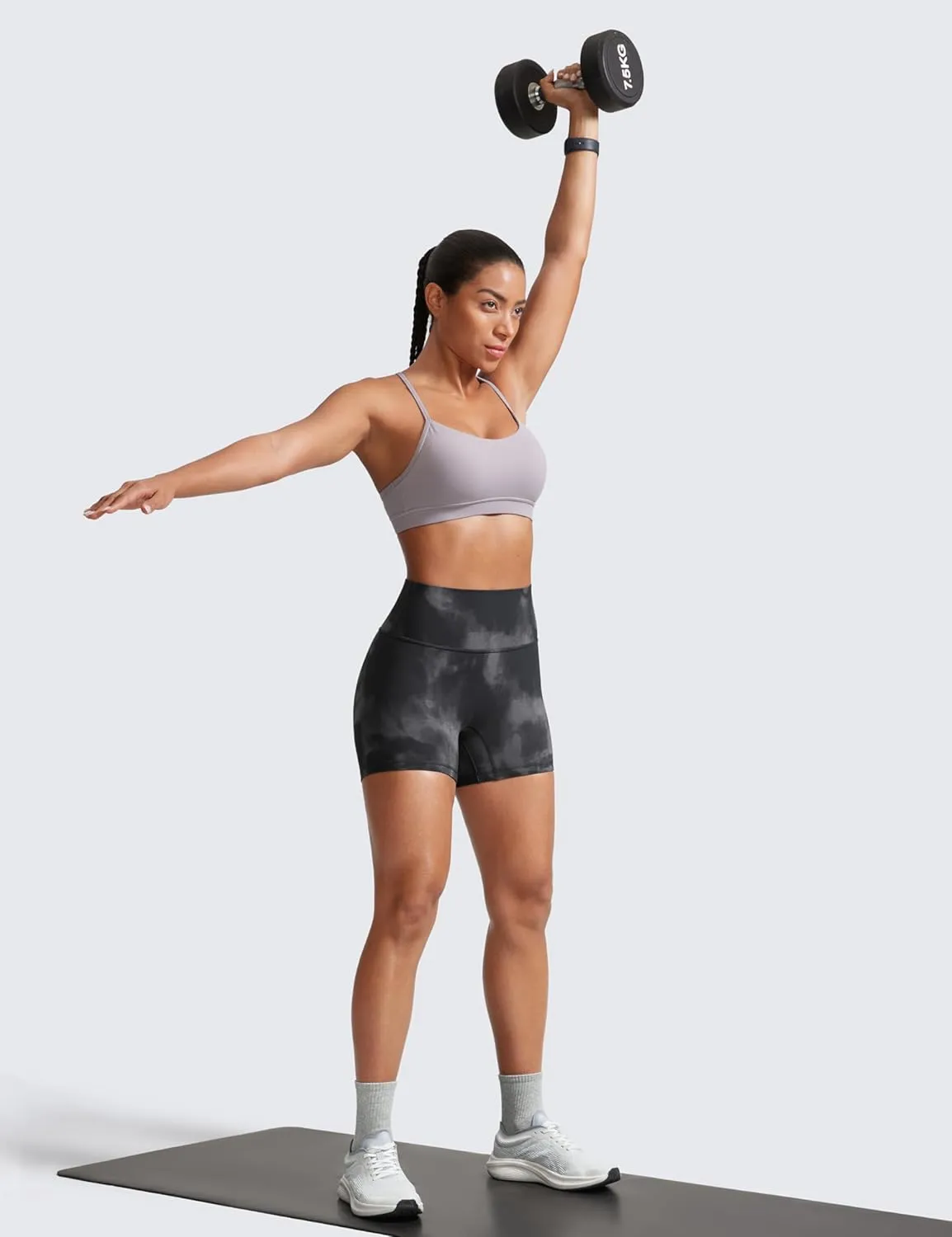 CRZ YOGA Secretsculpt Womens Butterlift High Waist Scrunch Butt Biker Shorts 4 Inches - No Front Seam Workout Gym Booty