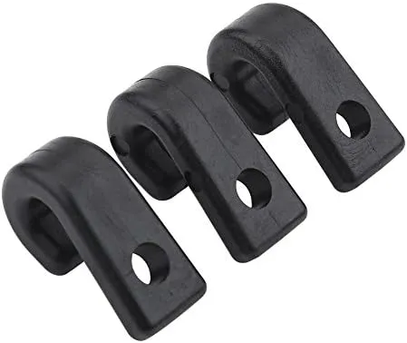 Dilwe 25pcs Kayak Lashing Hooks, J Shape Black Nylon Lashing Hooks for Kayak Bungee Cord Canoes Boats