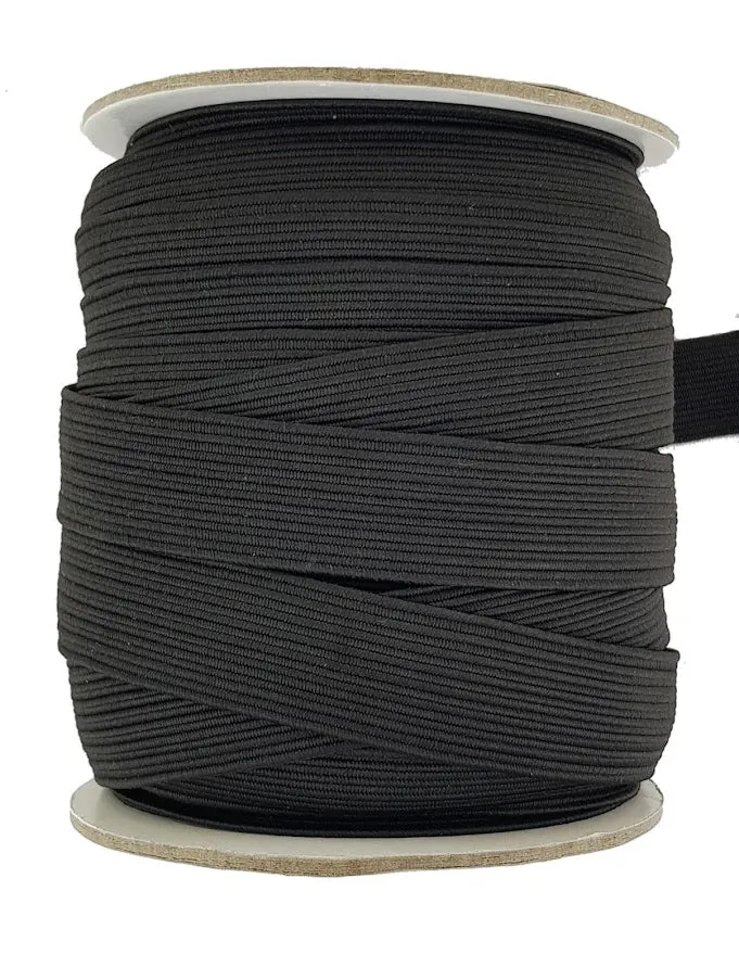 Flat Black Elastic  sold in 5 Metre Lengths 27 mm wide