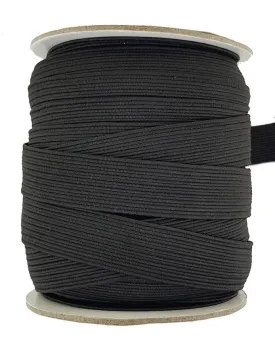 Flat Black Elastic  sold in 5 Metre Lengths 27 mm wide