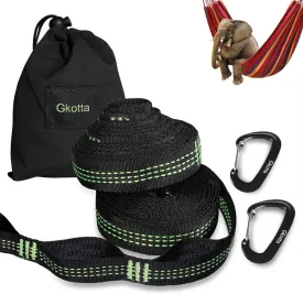 Hammock Straps, Hammock Tree Straps Lightweight Set of Two 10FT Long 32 Adjustable Loops Total with 2 Carabiners Holds up to 1000 Lbs Each Strap