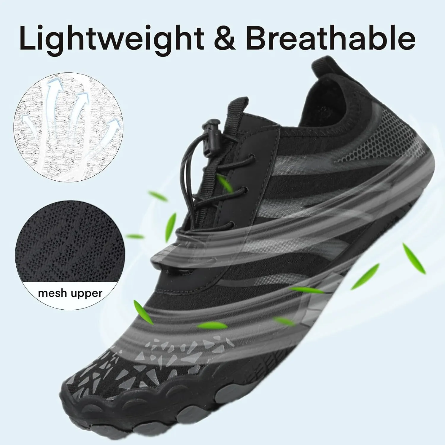 Hike Barefoot Water Shoes for Women Men, Barefoot Shoes with Wide Toe Box, Non-Slip & Quick Dry Breathable Aqua Socks for Beach Pool Aqua Swim Surf Hiking Walking Shoes