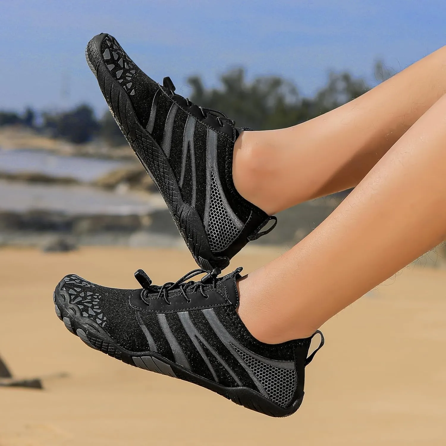 Hike Barefoot Water Shoes for Women Men, Barefoot Shoes with Wide Toe Box, Non-Slip & Quick Dry Breathable Aqua Socks for Beach Pool Aqua Swim Surf Hiking Walking Shoes