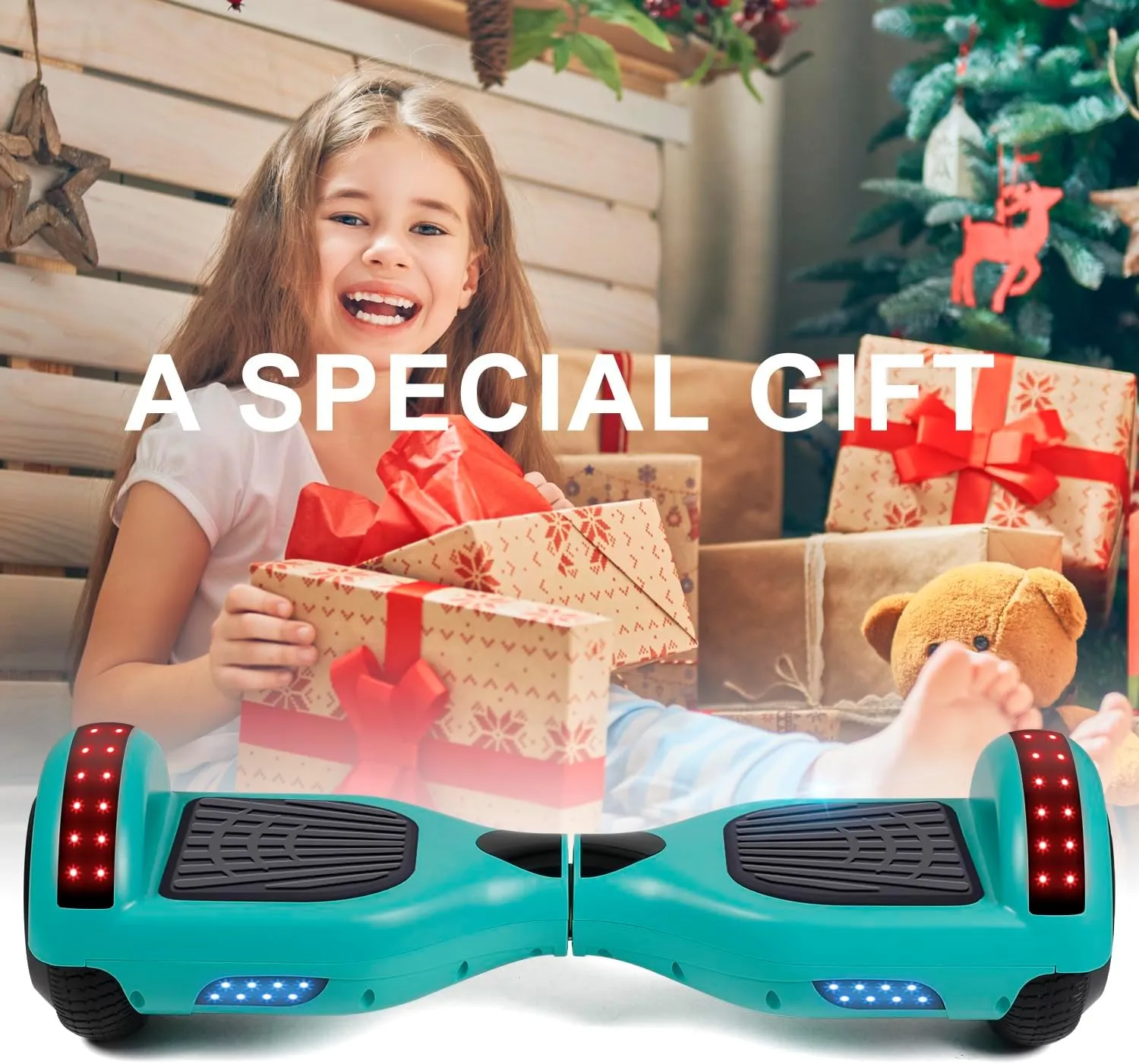 Hoverboard, 6.5 Inch Self Balancing Hoverboards with Bluetooth and Flashing LED Lights, Hover Board for Kids Teenagers