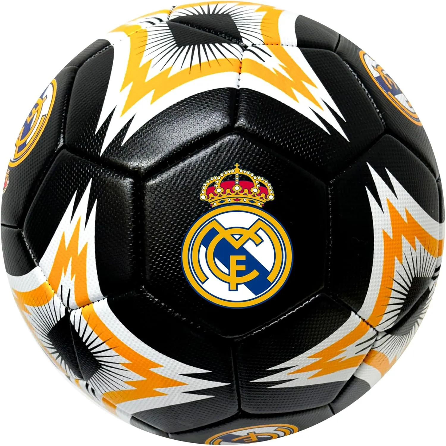 Icon Sports Real Madrid Soccer Ball, for All Ages - Size 2,4 and 5, Licensed R. Madrid Black Ball