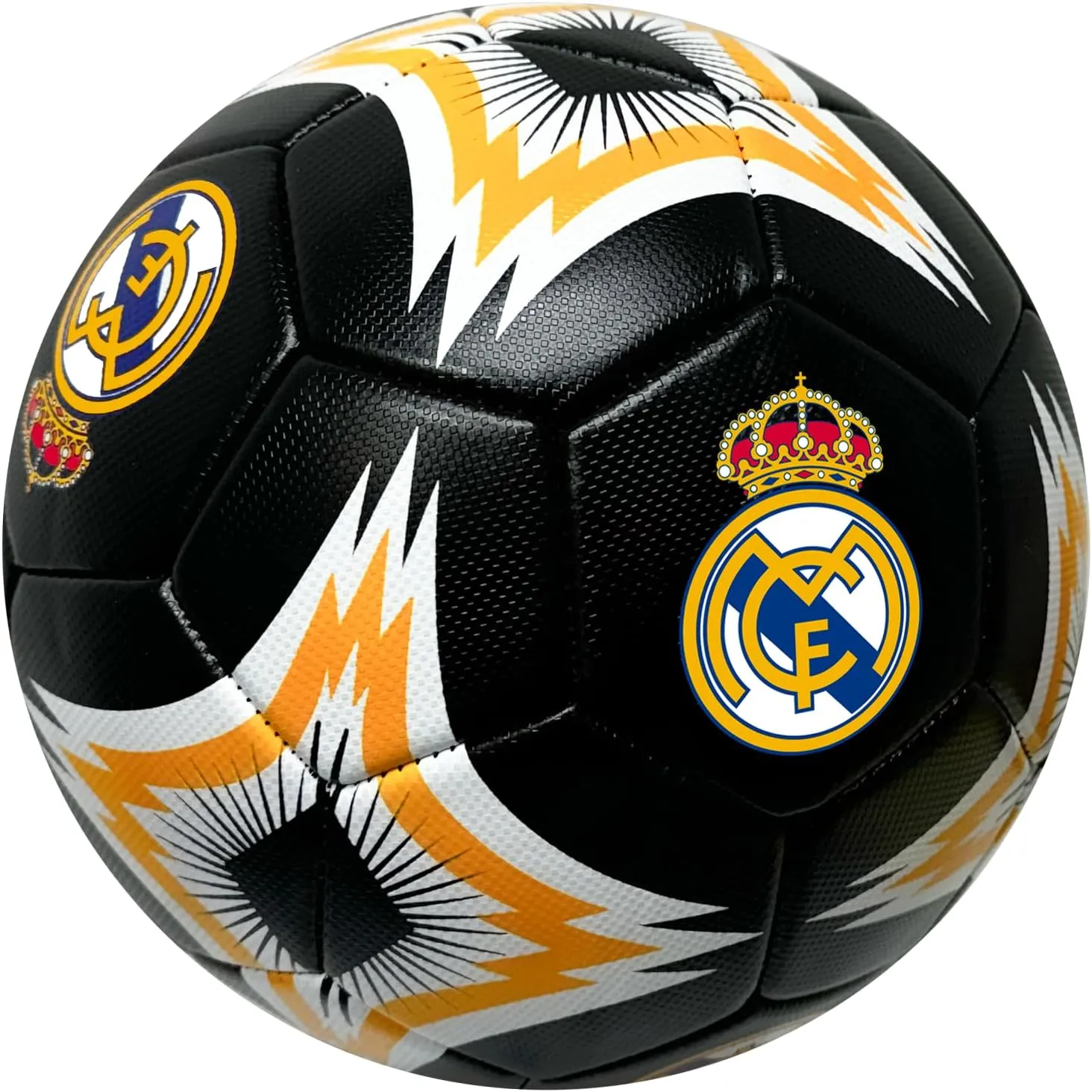 Icon Sports Real Madrid Soccer Ball, for All Ages - Size 2,4 and 5, Licensed R. Madrid Black Ball