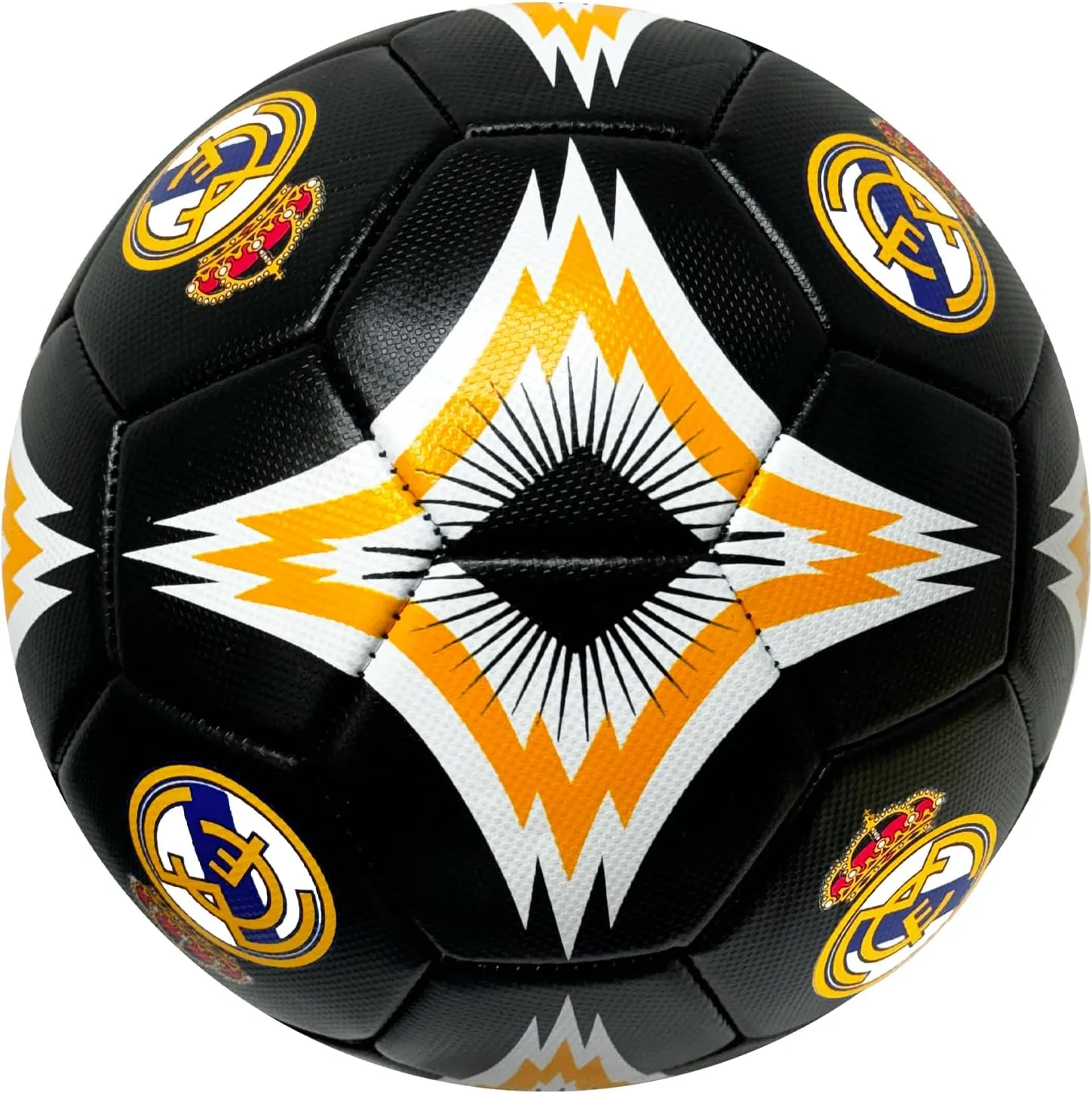 Icon Sports Real Madrid Soccer Ball, for All Ages - Size 2,4 and 5, Licensed R. Madrid Black Ball
