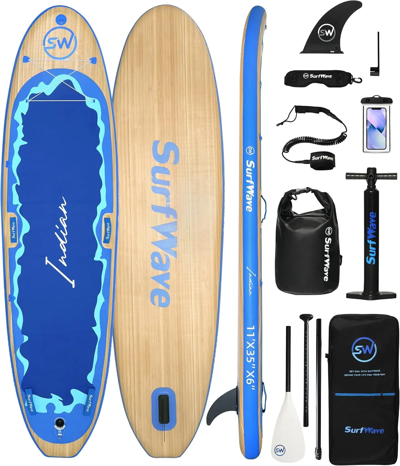 Inflatable Stand Up Paddle Board 11'x34 x6 for Beginners, Open Water & Travel