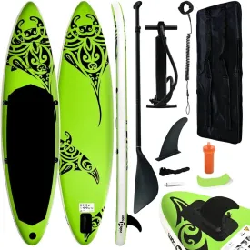 Inflatable Stand Up Paddleboard Set for Adventure and Relaxation, Lightweight and Compact, Water Fun, Green
