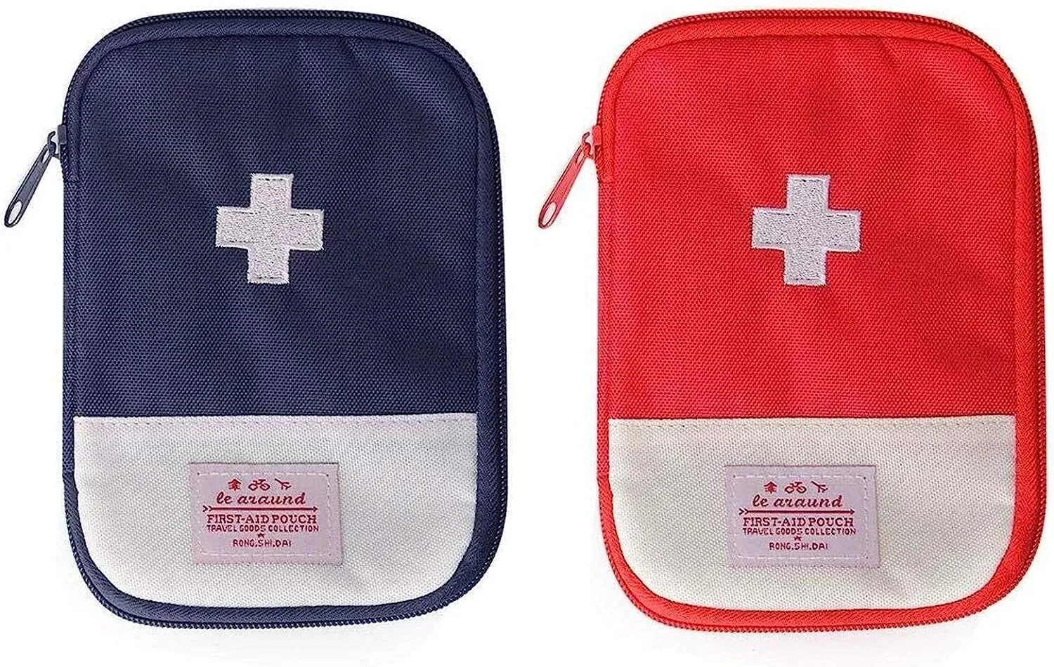 JIAKAI 2 Packs First Aid Bag,Empty First Aid Pouch,Mini Portable Medical Bag for Outdoor Camping Hiking Travel EmergencyMultifunction Emergency Medicine Storage Bag-7x5 inch