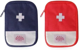 JIAKAI 2 Packs First Aid Bag,Empty First Aid Pouch,Mini Portable Medical Bag for Outdoor Camping Hiking Travel EmergencyMultifunction Emergency Medicine Storage Bag-7x5 inch