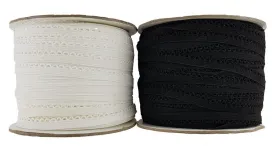 Knicker or Decorative Elastic Black & White sold in 5 Metre Lengths