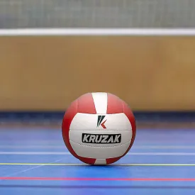 Kruzak Pro Volley Model Hand Stitched RED Volley Ball Toy - Indoor Outdoor Beach Ball for Kids Youth Adults, Beginners