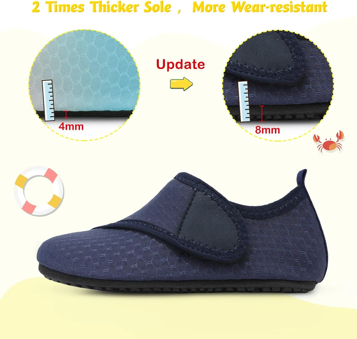 LeIsfIt Toddler Water Shoes Girls Boys Swim Beach Shoes Barefoot Aqua Socks Kids Non-Slip Water Socks
