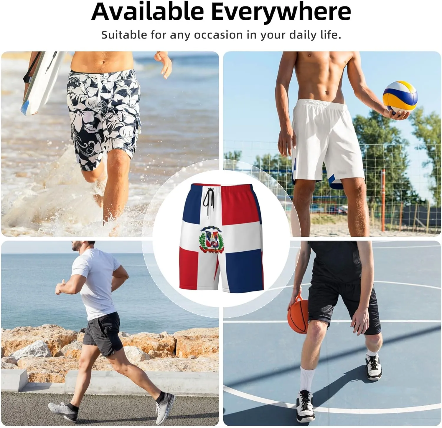 Mens Jamaica Swim Trunks Jamaican Flag Trunk Beach Shorts Quick Dry Board Shorts Summer Party Shorts Pockets Mesh