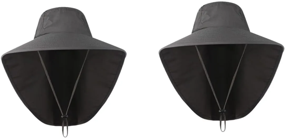 Outdoor Sun Hat with Neck Cover Wide Brim Bucket Hat for Fishing Climbing UV Protection Lightweight