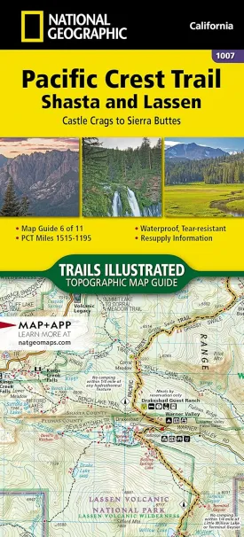 Pacific Crest Trail: Shasta and Lassen Map [Castle Crags to Sierra Buttes] (National Geographic Topographic Map Guide, 1007) Map  Illustrated, January 1, 2024