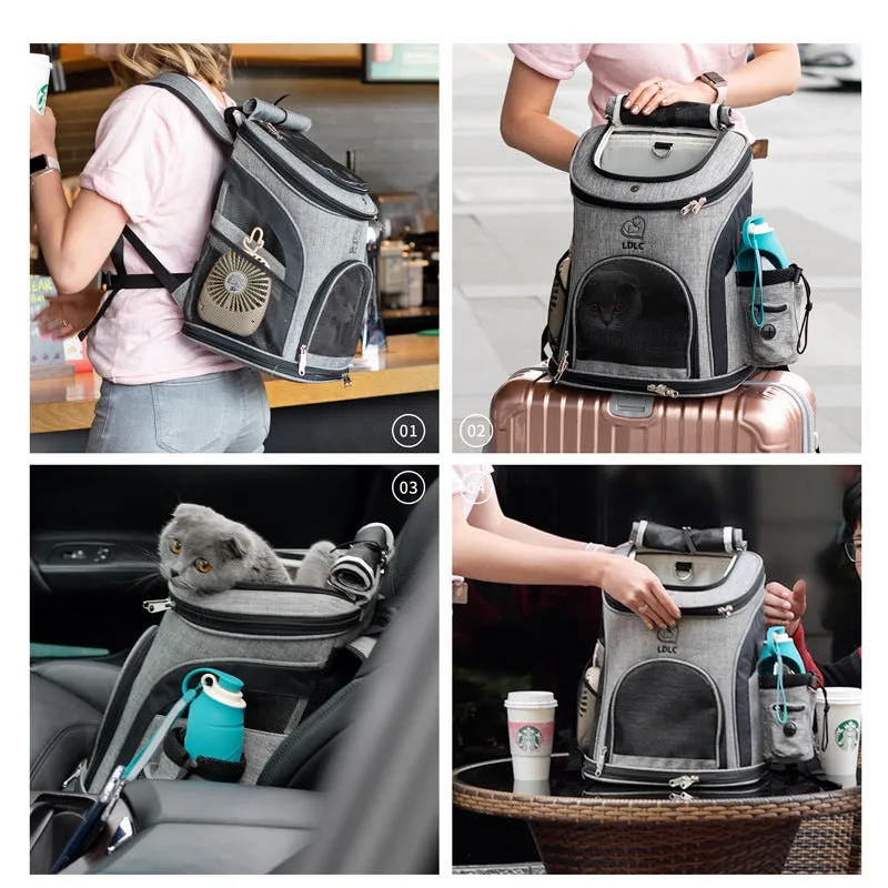 Pet Backpack Cat Backpack Breathable Travel Outdoor Multifunction Backpack Without Fan And Kettle