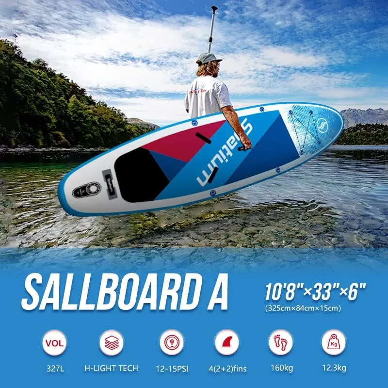 Spatium Wind Surfboard Sails Inflatable Windsurfing Board and Sail 5.0m/6.0m Inflatable Windsurf Sail with Sail Board for Newbie Friendly Windsurfer