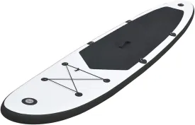 SVRCK Inflatable Stand Up Paddleboard Set for Water Adventure, Durable and Stable Ride, Includes Pump and Carrying Bag, Black and White