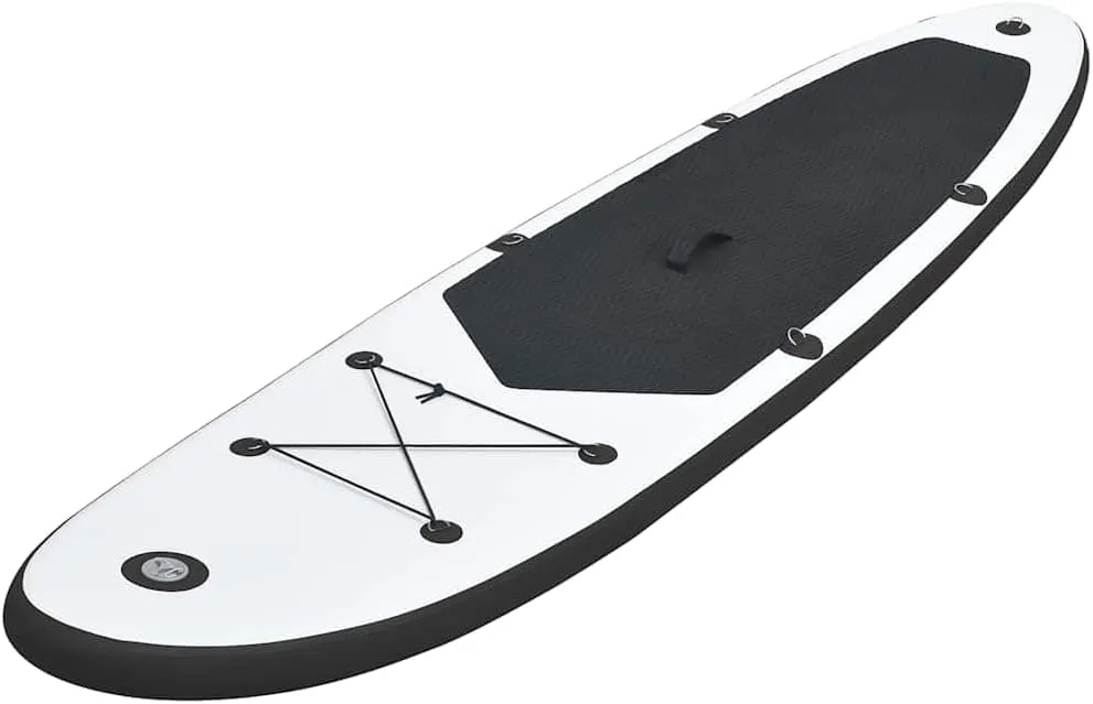 SVRCK Inflatable Stand Up Paddleboard Set for Water Adventure, Durable and Stable Ride, Includes Pump and Carrying Bag, Black and White