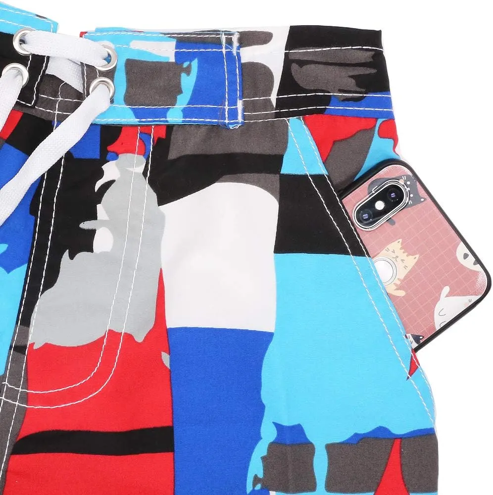 techcity Boys Teens Swim Trunks, Quick Dry Surfing Beach Sports Running Swim Shorts with Drawstring 6T to 18/20