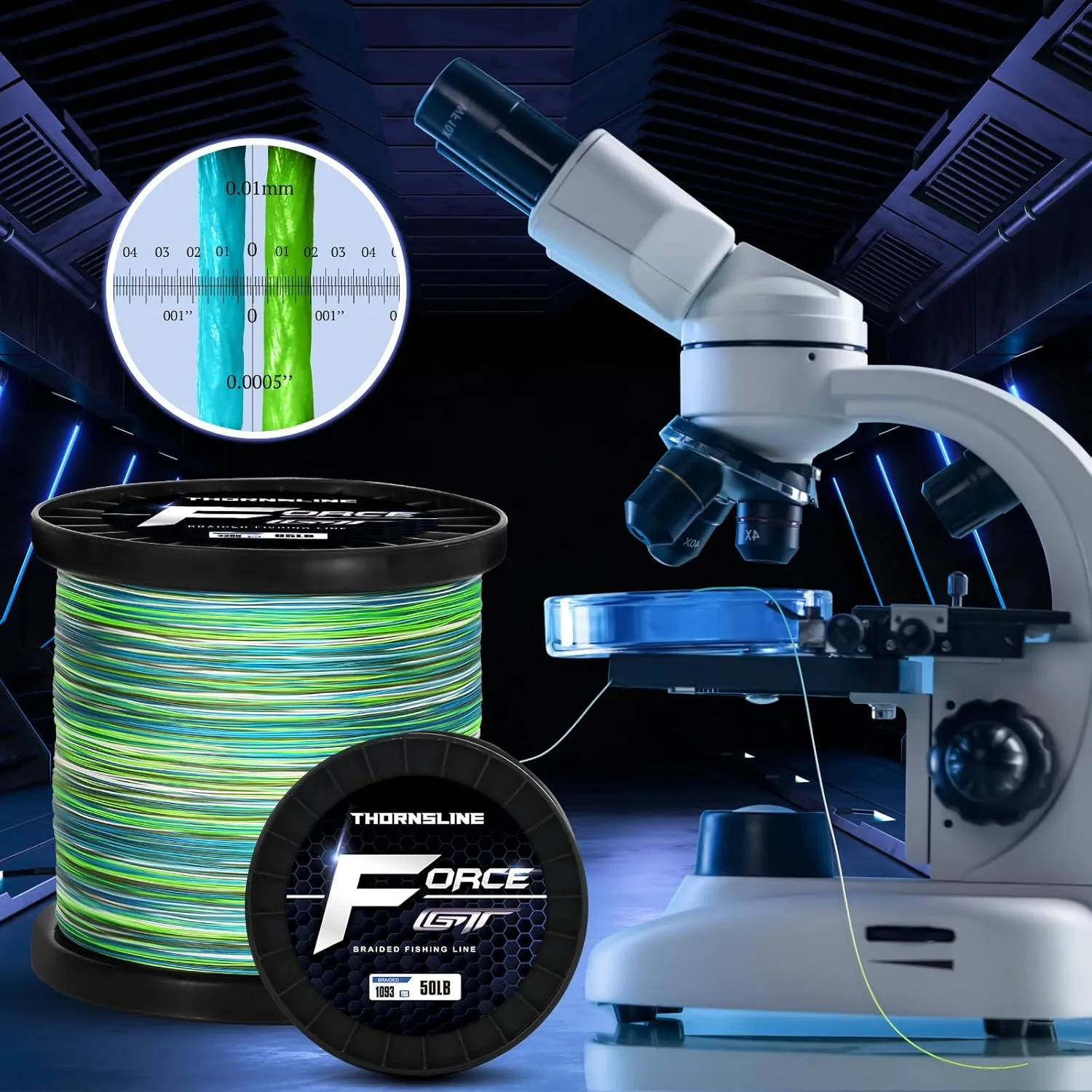ThonrsLine Force Braided Fishing Line - Incredible Abrasion Resistant Braided Lines for Saltwater or Freshwater - Camo Design Braid for Extra Visibility
