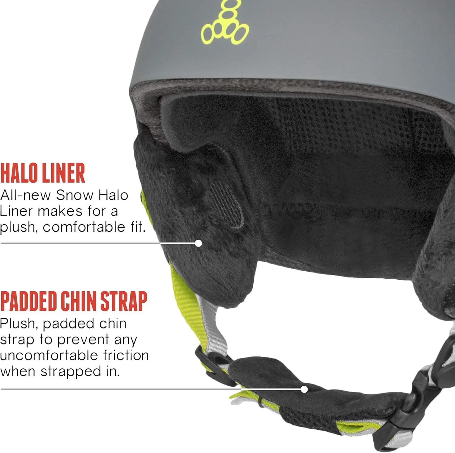 Triple Eight Halo Snow Standard Snowboard and Ski Helmet, Safety Certified with Dial Fit