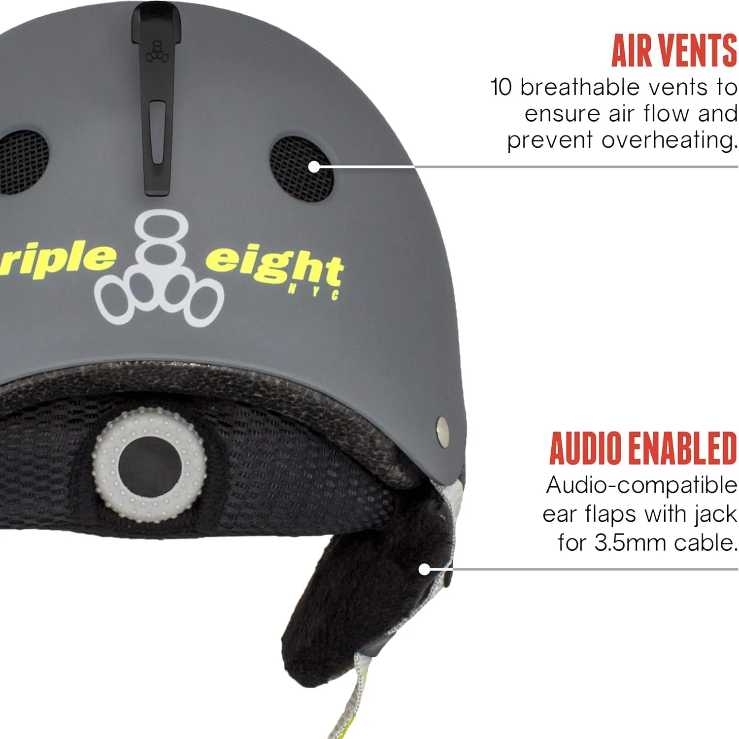 Triple Eight Halo Snow Standard Snowboard and Ski Helmet, Safety Certified with Dial Fit