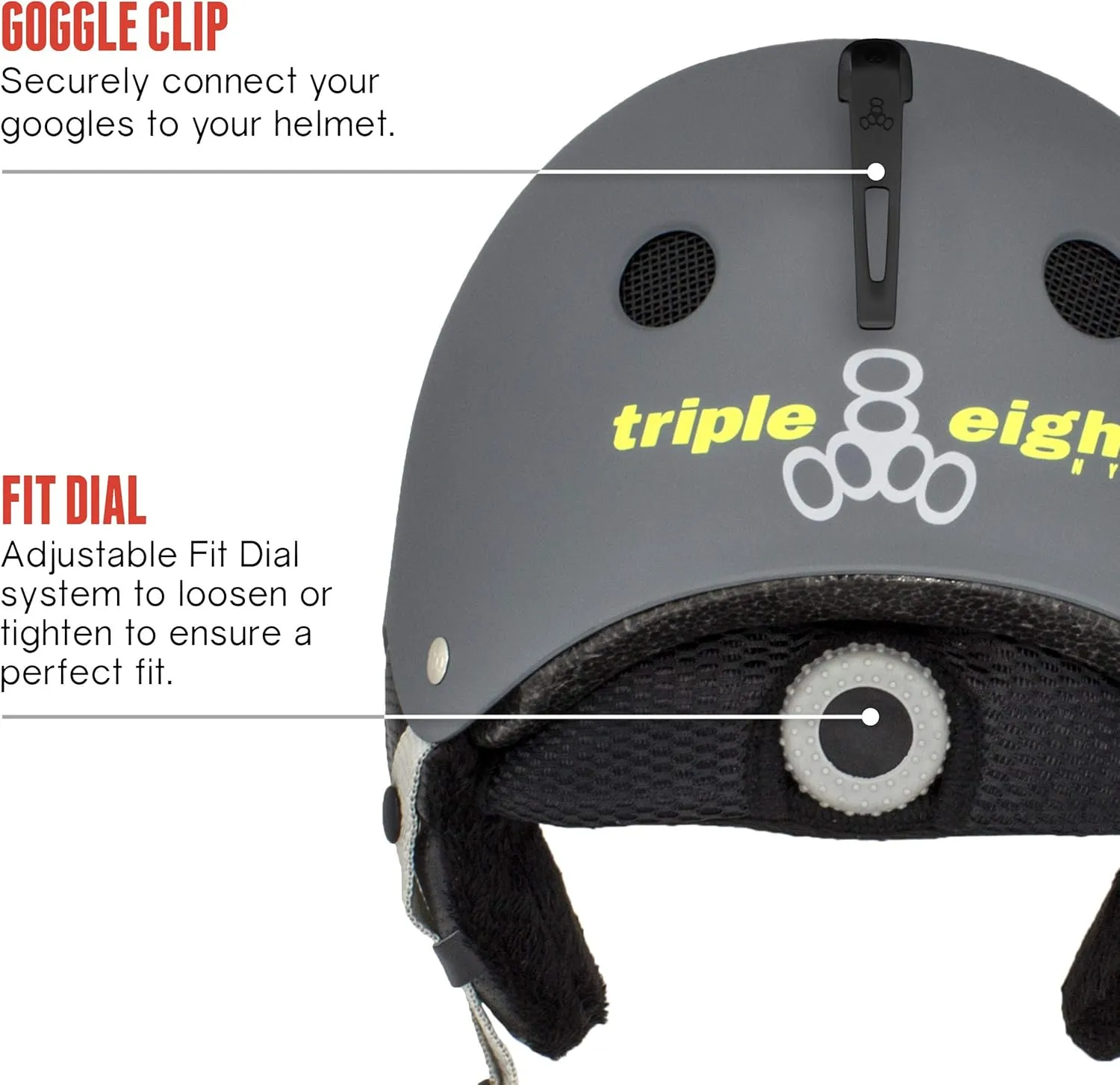 Triple Eight Halo Snow Standard Snowboard and Ski Helmet, Safety Certified with Dial Fit
