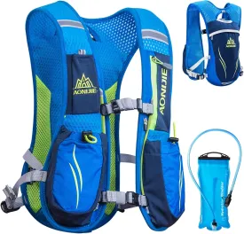 TRIWONDER Running Vest for Men Women Hydration Backpack Water Pack 5.5L Lightweight Runner Marathon Trail Hiking Cycling (Blue - with 2L TPU Water Bladder)