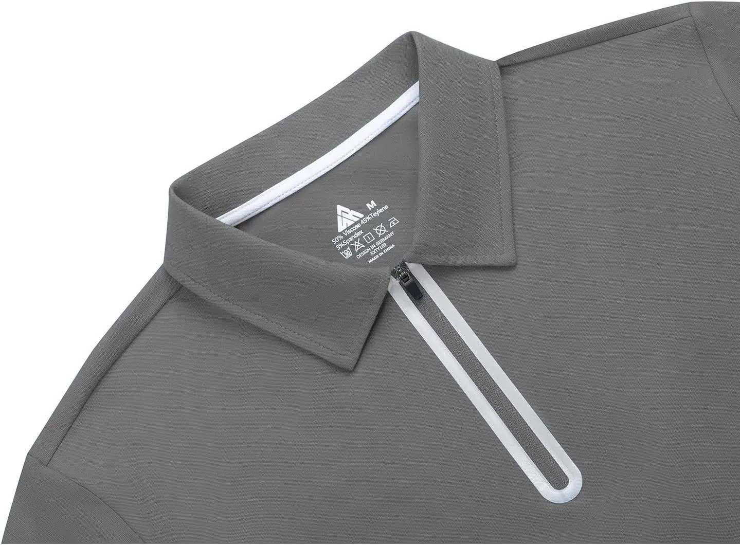V VALANCH Mens Zipper Polo Shirts Short Sleeve Moisture Wicking Outdoor Golf Shirt Collared Athletic Tennis Polo
