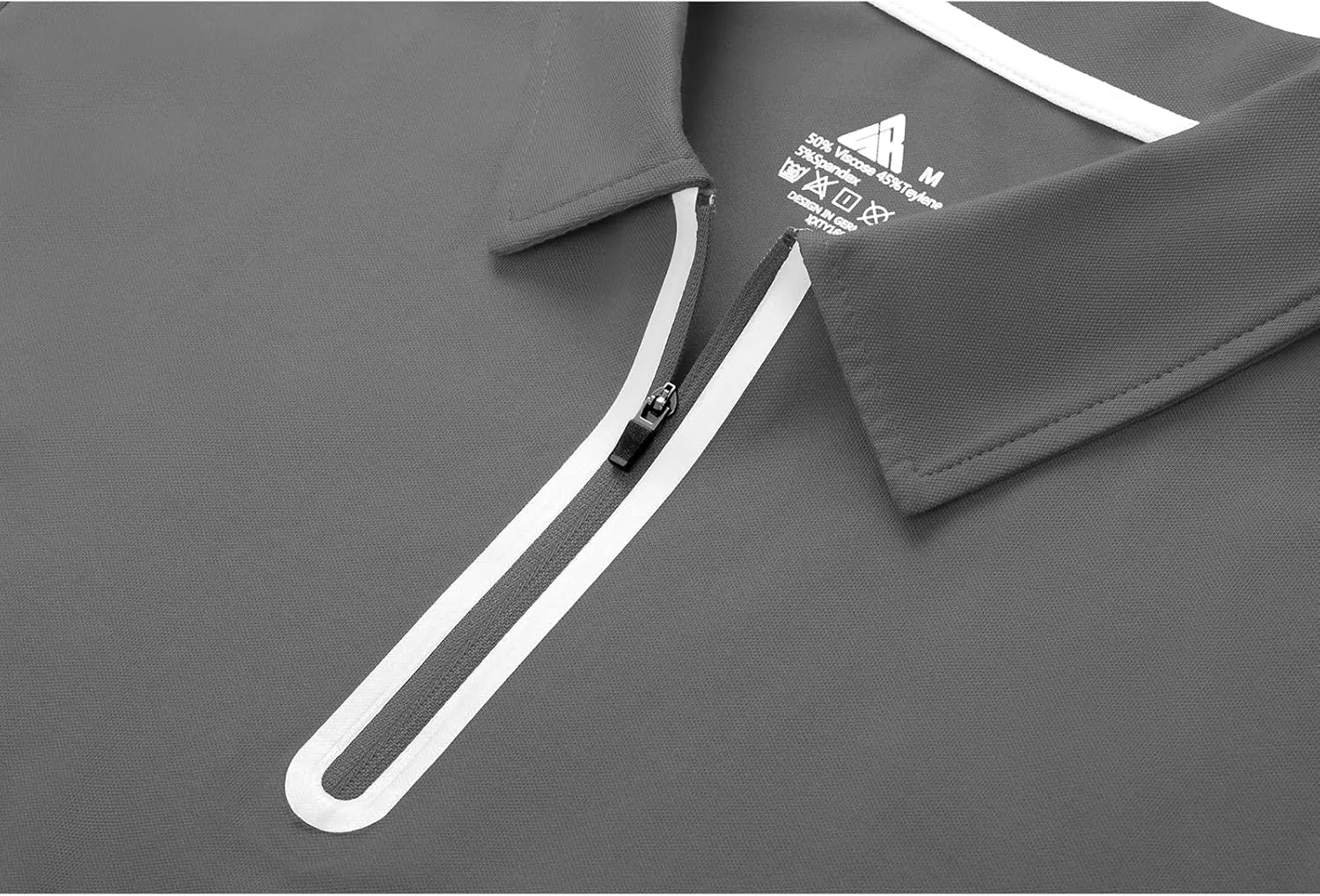 V VALANCH Mens Zipper Polo Shirts Short Sleeve Moisture Wicking Outdoor Golf Shirt Collared Athletic Tennis Polo
