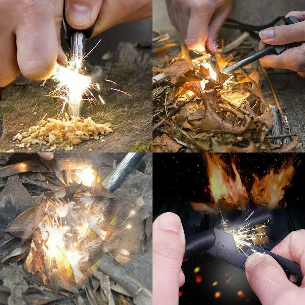 Waterproof Fire Starter Flint Steel Striker Ferro Rod for Camping