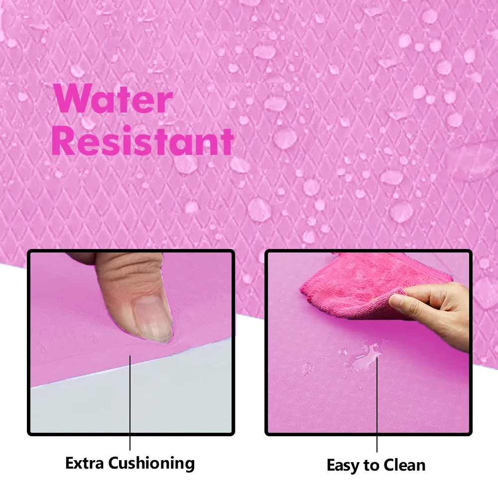 WErFIT 6mm Luxurious EVA Yoga Mat, Anti Skid, Home & Gym workout for Men, Women & Kids Pink 6 mm Yoga Mat